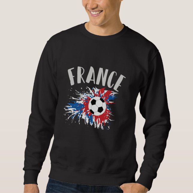 Fahne "France Soccer Ball Grunge" Sweatshirt (Vorderseite)