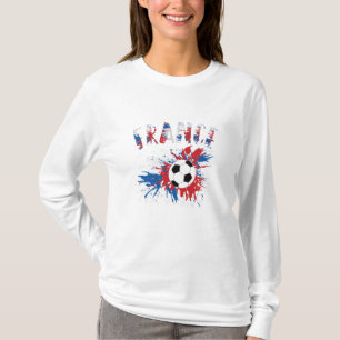Fahne "France Soccer Ball Grunge" T-Shirt