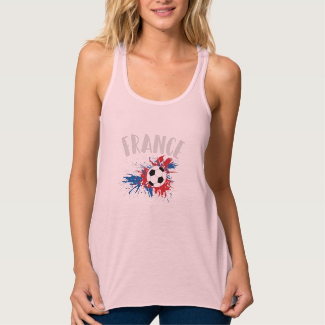 Fahne "France Soccer Ball Grunge" Tank Top (Vorderseite)