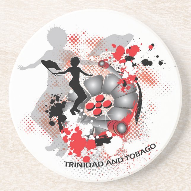 Fahne Frau und Steelpan Untersetzer (Vorne)