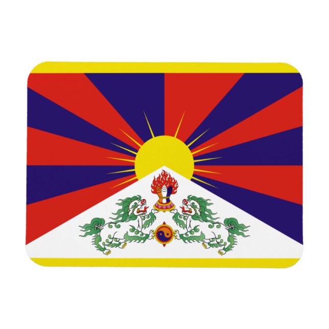 Fahne "Free Tibet" Magnet (Horizontal)