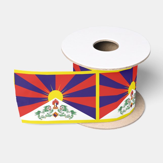 Fahne "Free Tibet" Satinband (Spule)