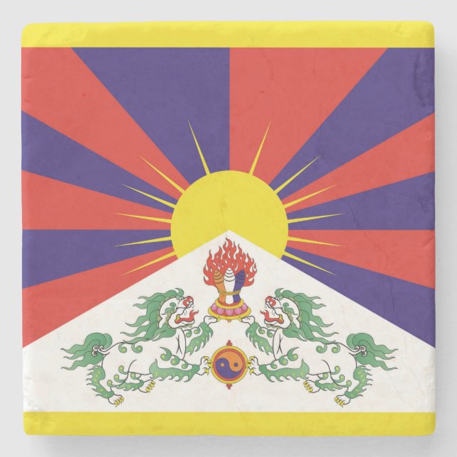 Fahne "Free Tibet" Steinuntersetzer (Vorderseite)
