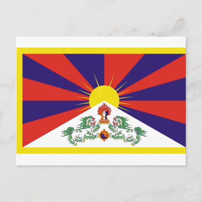 Fahne "Freies Tibet" Postkarte (Vorderseite)
