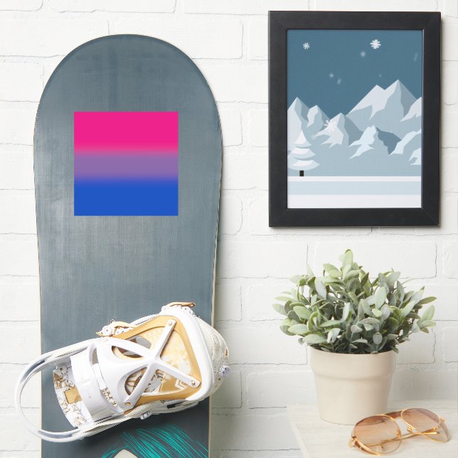 Fahne für Bisexual-Stolz - farbenfrohe Bi-Flagge Aufkleber (Snowboard)