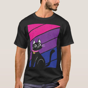 Fahne für Bisexuelle und Bisexuelle Katze T-Shirt