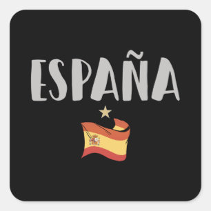 Fahne für das Shirt "Spanien Fußball" Quadratischer Aufkleber