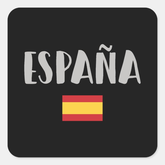 Fahne für das Shirt "Spanien Fußball" Quadratischer Aufkleber (Vorderseite)