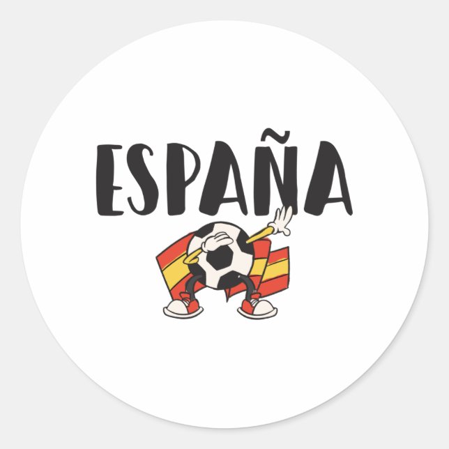 Fahne für das Shirt "Spanien Fußball" Runder Aufkleber (Vorderseite)