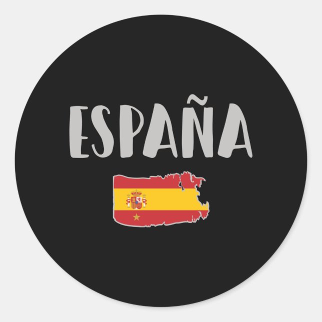 Fahne für das Shirt "Spanien Fußball" Runder Aufkleber (Vorderseite)