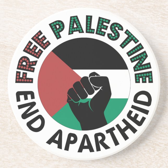 Fahne für ein freies Palästina-Ende der Apartheid  Getränkeuntersetzer (Vorne)