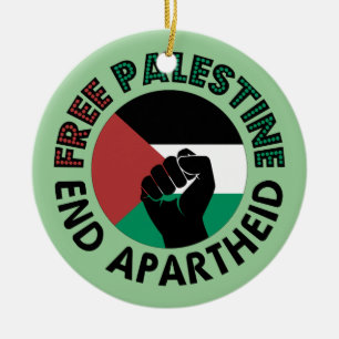 Fahne für ein freies Palästina-Ende der Apartheid Keramik Ornament