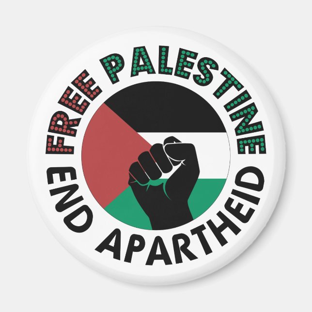 Fahne für ein freies Palästina-Ende der Apartheid  Magnet (Vorne)
