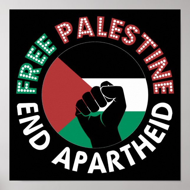 Fahne für ein freies Palästina-Ende der Apartheid  Poster (Vorne)