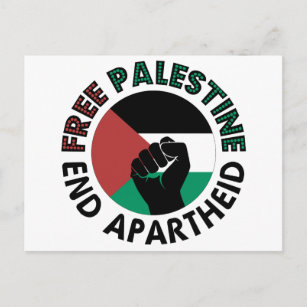 Fahne für ein freies Palästina-Ende der Apartheid  Postkarte
