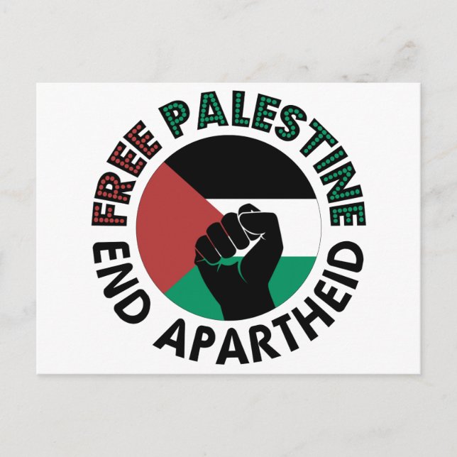 Fahne für ein freies Palästina-Ende der Apartheid  Postkarte (Vorderseite)
