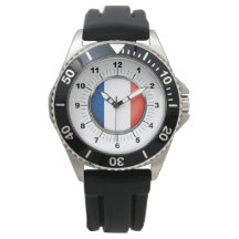 Fahne für MännerSchwarzer Gummi-Strap-Watch