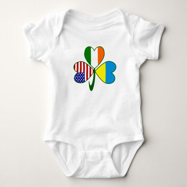 Fahne für ukrainisches Kleeblatt Baby Strampler (Vorderseite)