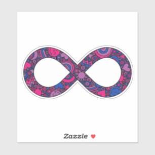 Fahne für unendlich Neurodiverser Doodle Bisexuell Aufkleber