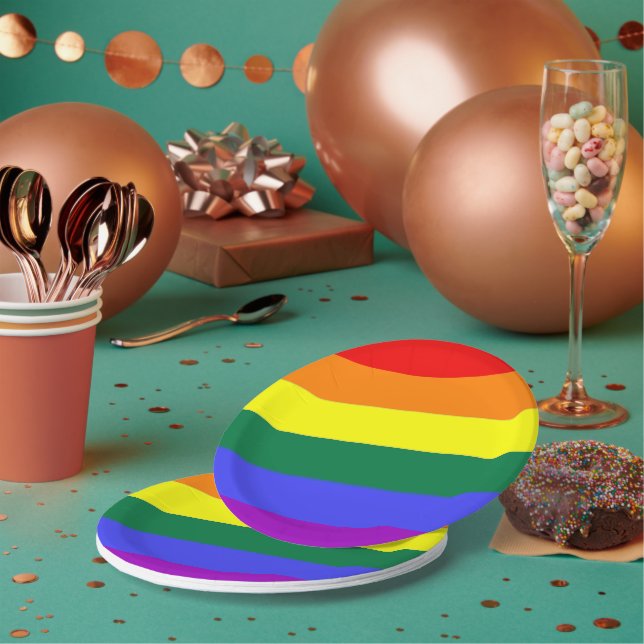 Fahne "Gay Lesbian LGBT Rainbow Prilag" Pappteller (Multi)