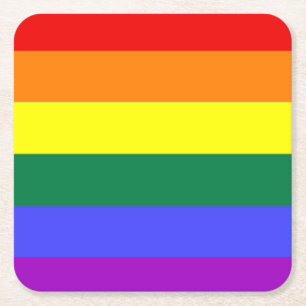 Fahne "Gay Lesbian LGBT Rainbow Prilag" Rechteckiger Pappuntersetzer