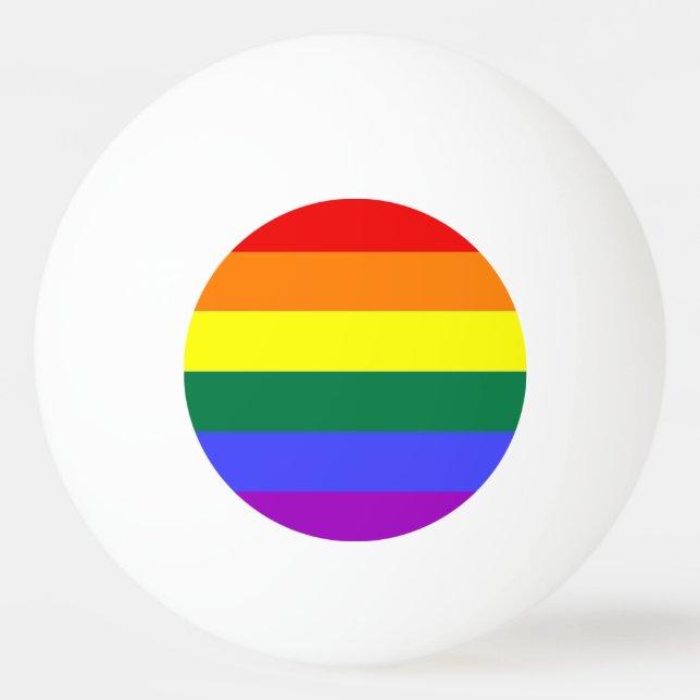 Fahne "Gay Lesbian LGBT Rainbow Prilag" Tischtennisball (Rückseite)