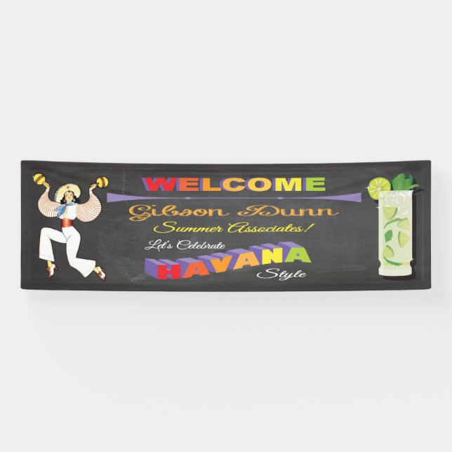 Fahne Gibson Dunn Havana lila Banner (Horizontal)