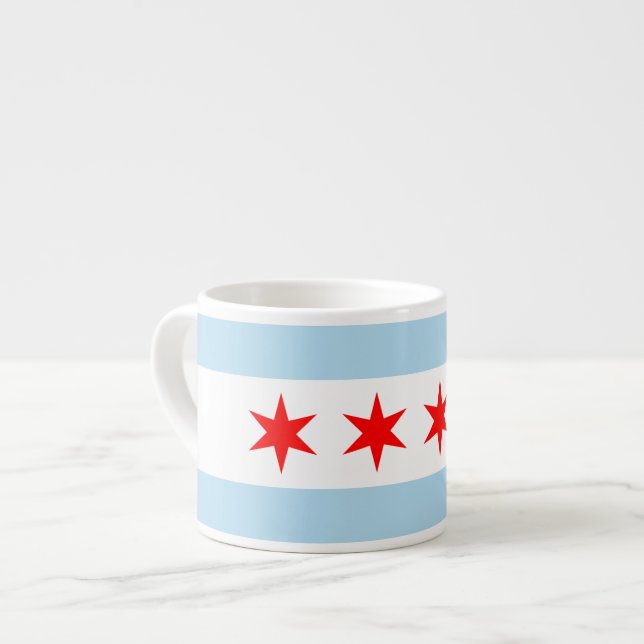 Fahne im modernen Stil Chicago Espressotasse (Vorderseite Links)