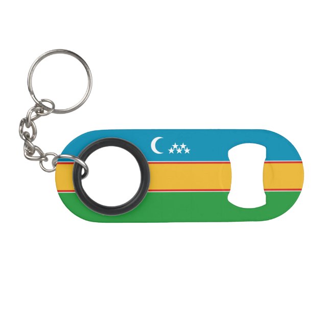 Fahne Karakalpakstan Mini Flaschenöffner (Vorderseite (Horizontal))