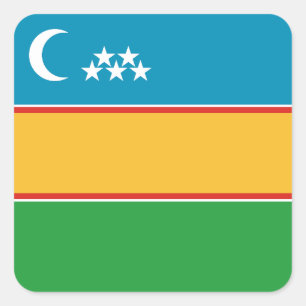 Fahne Karakalpakstan Quadratischer Aufkleber