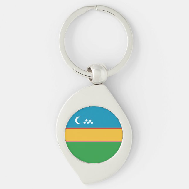 Fahne Karakalpakstan Schlüsselanhänger (Vorderseite)