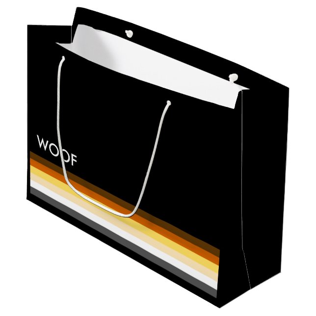 Fahne "Masculine and Sleek Gay Bear Pride" Große Geschenktüte (Vorderseite Schrägansicht)