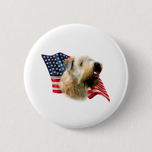 Fahne mit weichem Wheaten Terrier Button