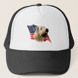 Fahne mit weichem Wheaten Terrier Truckerkappe