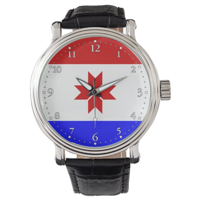 Fahne Mordovia Armbanduhr (Vorderseite)