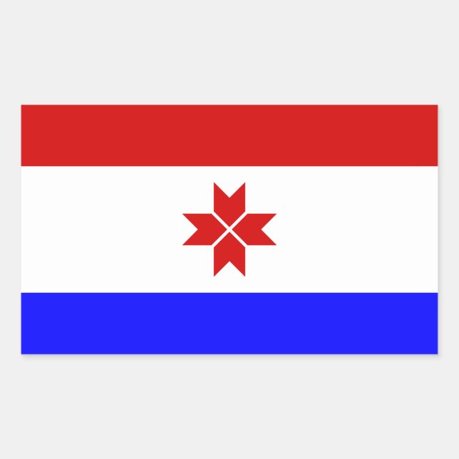 Fahne Mordovia Rechteckiger Aufkleber (Vorderseite)