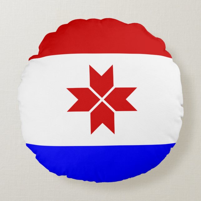 Fahne Mordovia Rundes Kissen (Vorderseite)