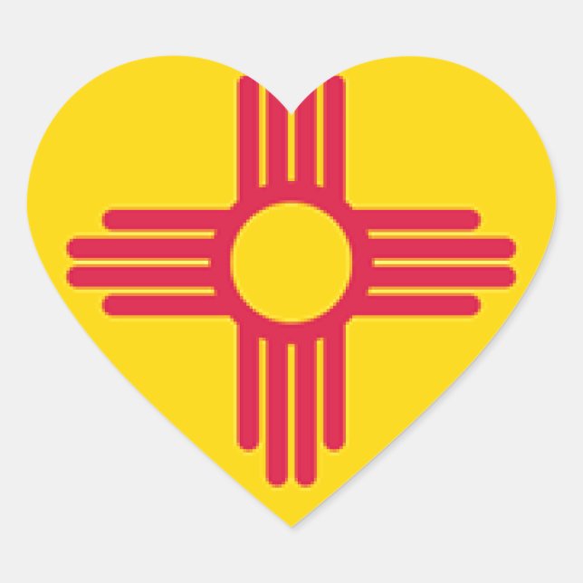 Fahne "New Mexico" Herz-Aufkleber (Vorderseite)