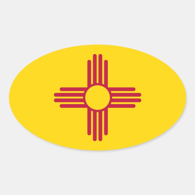 Fahne "New Mexico" Ovaler Aufkleber (Vorderseite)