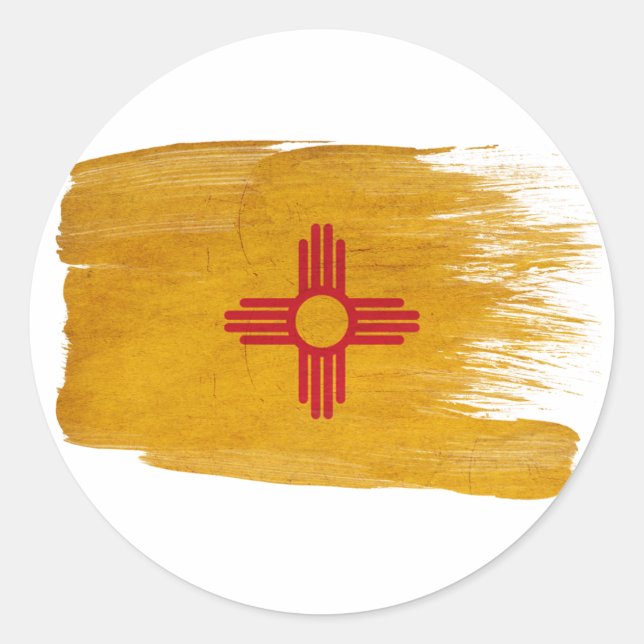 Fahne "New Mexico" Runder Aufkleber (Vorderseite)