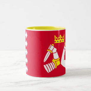 Fahne Nord Karelia Zweifarbige Tasse