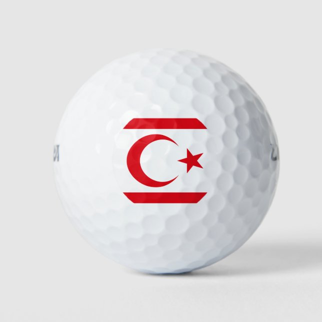 Fahne Nordzypern Golfball (Vorderseite)