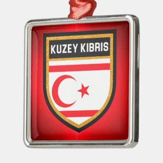 Fahne Nordzypern Silbernes Ornament