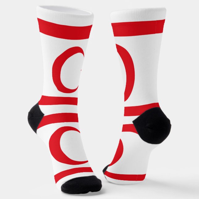 Fahne Nordzypern Socken (Gewinkelt)