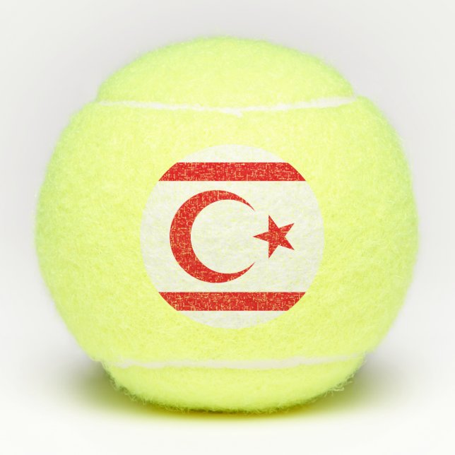 Fahne Nordzypern Tennisbälle (Vorderseite)