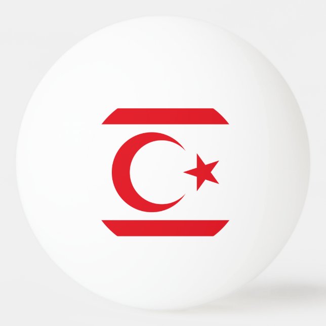 Fahne Nordzypern Tischtennisball (Vorderseite)