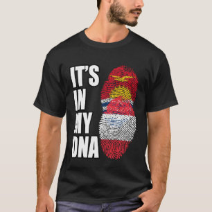 Fahne "Österreichisches und Kiribati-Misch-DNA-Erb T-Shirt