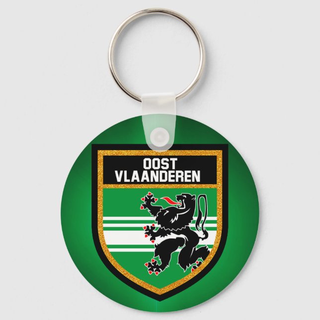 Fahne Ostflandern Schlüsselanhänger (Vorderseite)