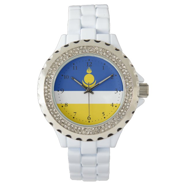 Fahne Patriotic Buryatia Armbanduhr (Vorderseite)