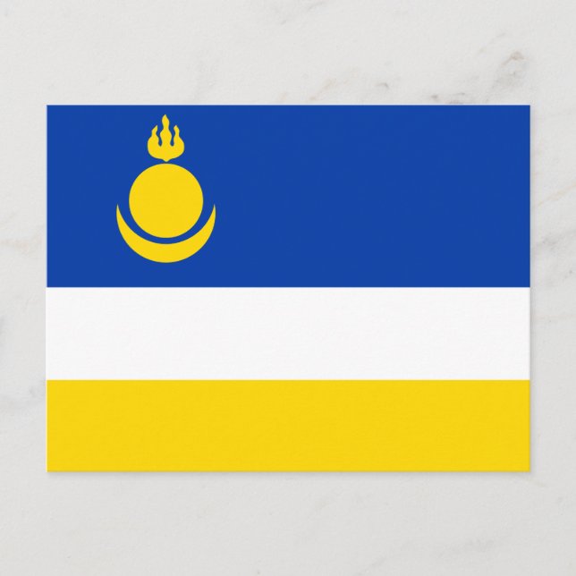 Fahne Patriotic Buryatia Postkarte (Vorderseite)